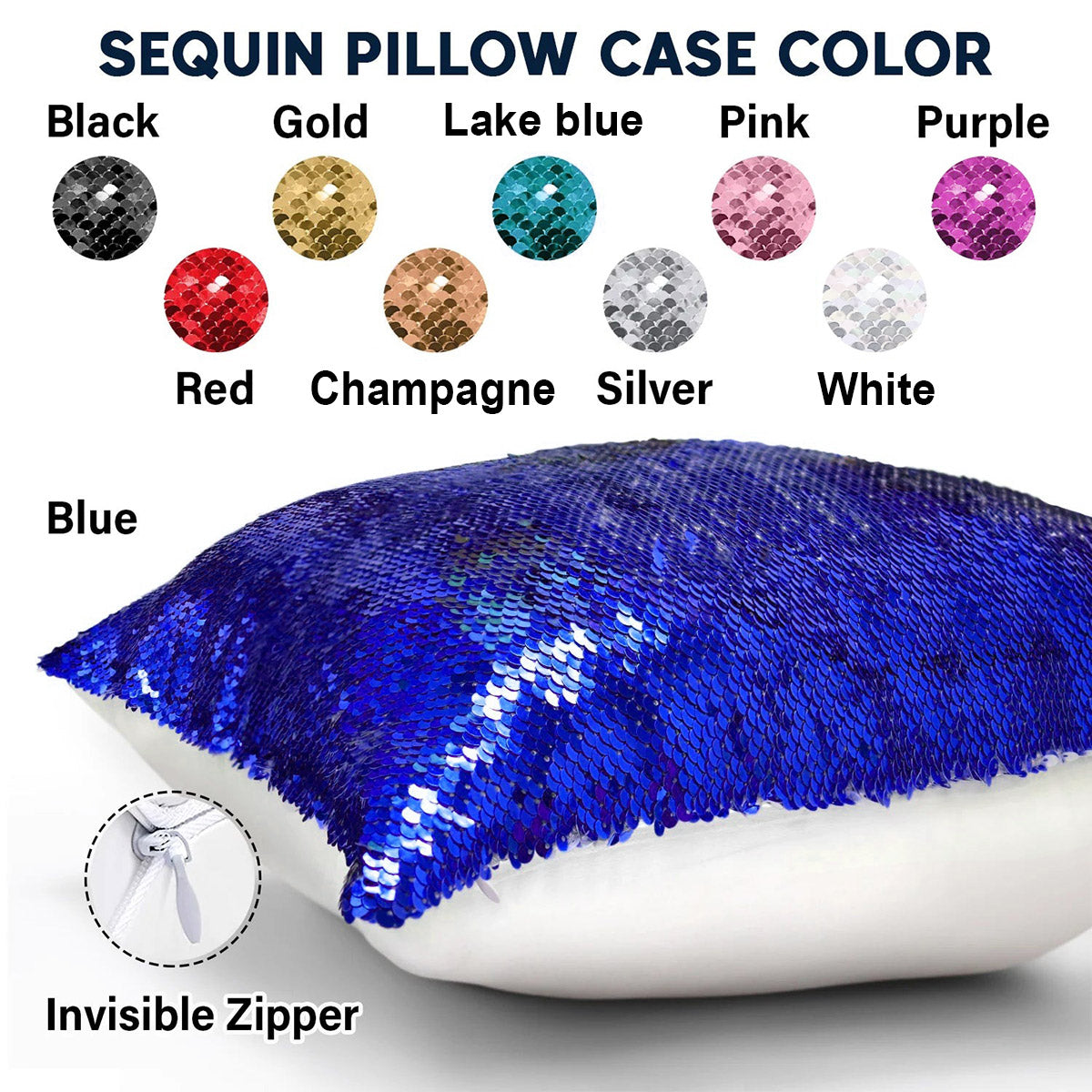 Mes enfants - Housse de coussin à sequins personnalisée pour enfant 