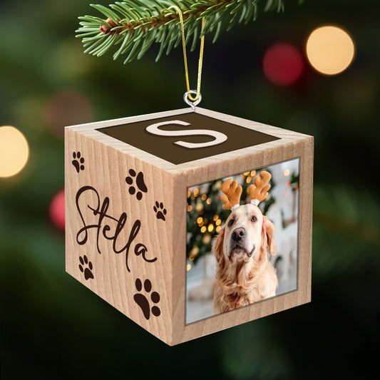 Fröhliche Wuff-Weihnachten! Meowy Weihnachts-Bausteinornament – ​​Geschenk für Hunde- und Katzenliebhaber – Personalisierter Bausteinornament