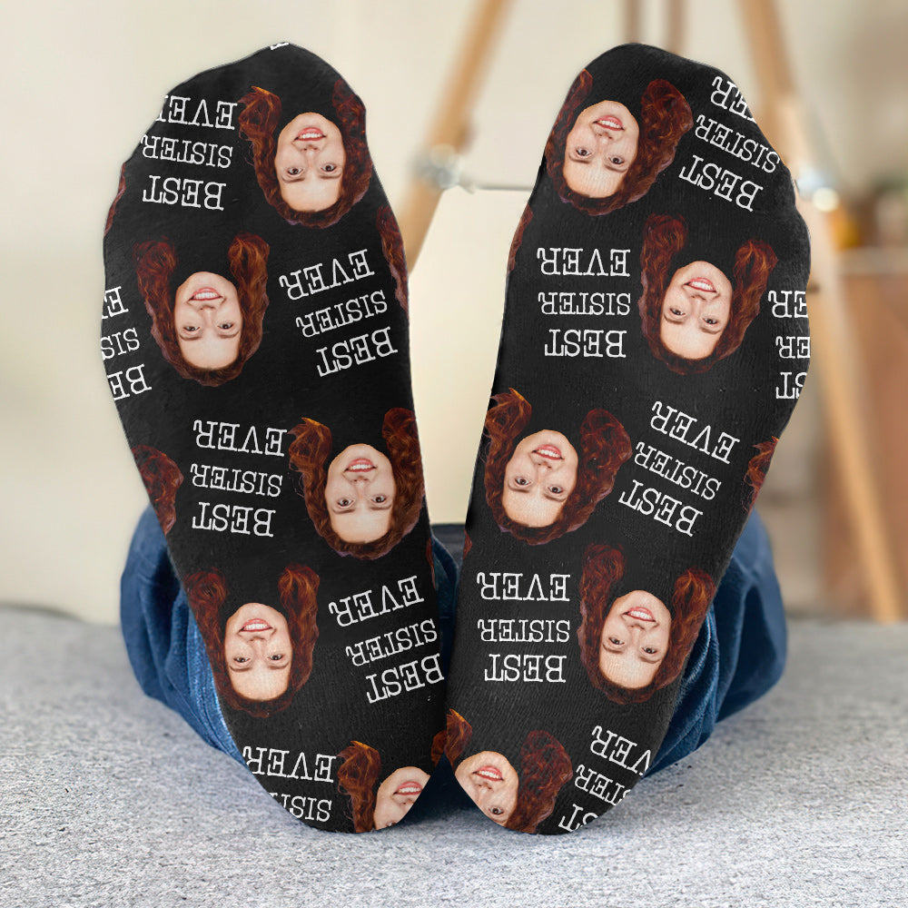 Chaussettes personnalisées pour frères et sœurs - Face personnalisée