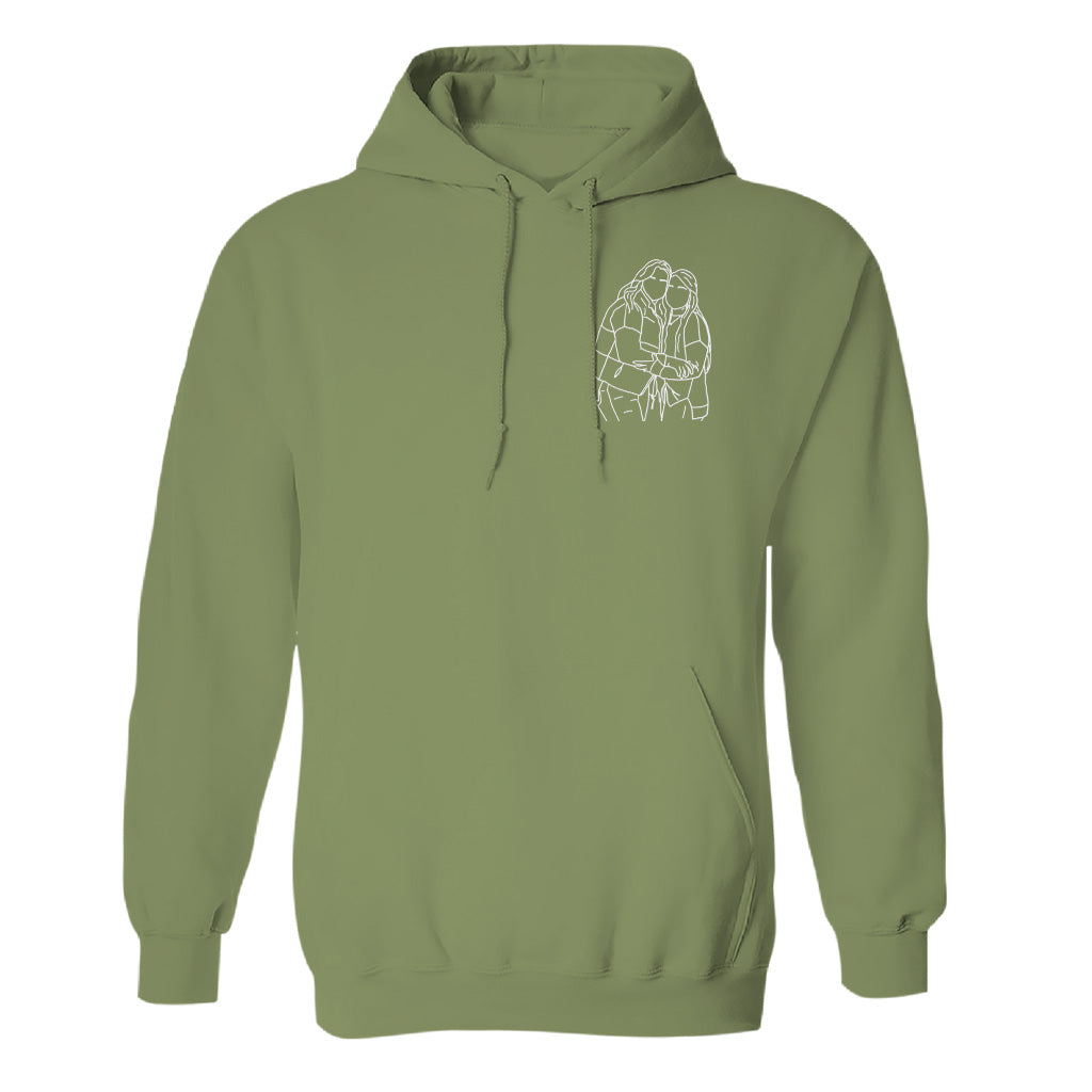 Sweat à capuche brodé personnalisé avec motif au trait - Bestie