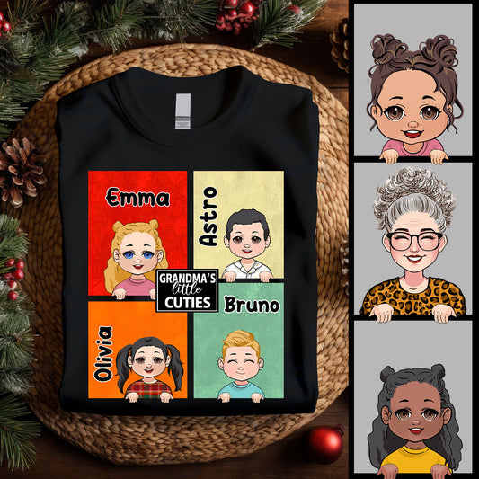 Omas kleine Lieblinge – Geschenk für Oma, Tante – Personalisiertes T-Shirt