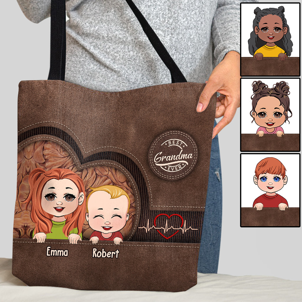 Best Grandma/ Mom Ever Personalized Tote - Gift for grandma, mom, mom, aunt - Personalized Tote Bag