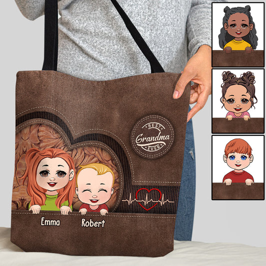 Best Grandma/ Mom Ever Personalized Tote - Gift for grandma, mom, mom, aunt - Personalized Tote Bag