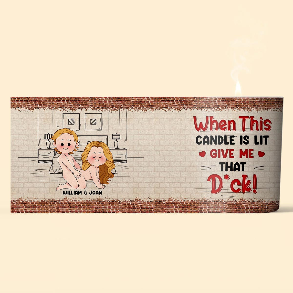 When This Candle Is Lid - Personalized Couple Candle With Wooden Lid