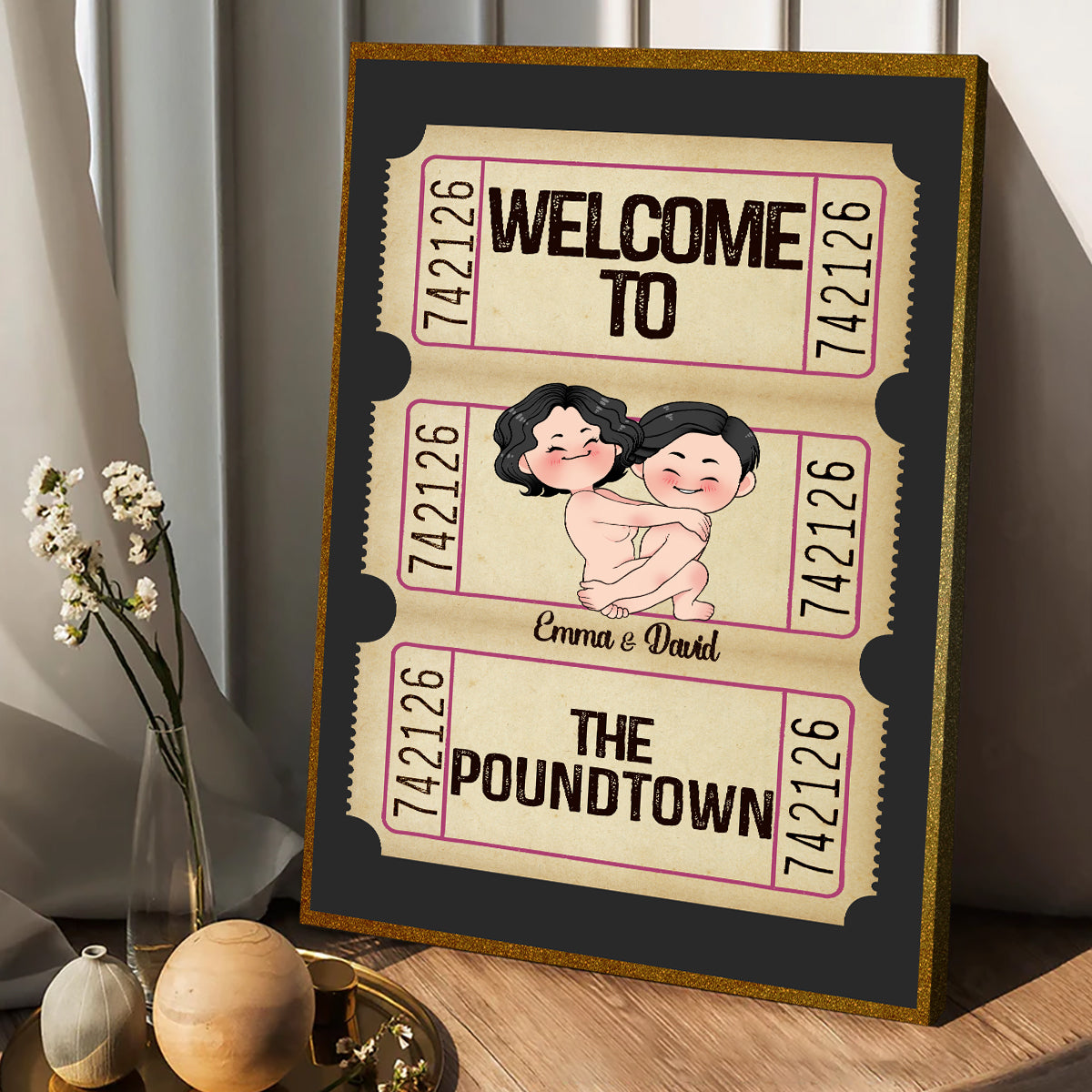 Welcome To The Poundtown Inappropriate Adult - Personalized Couple Canvas And Poster