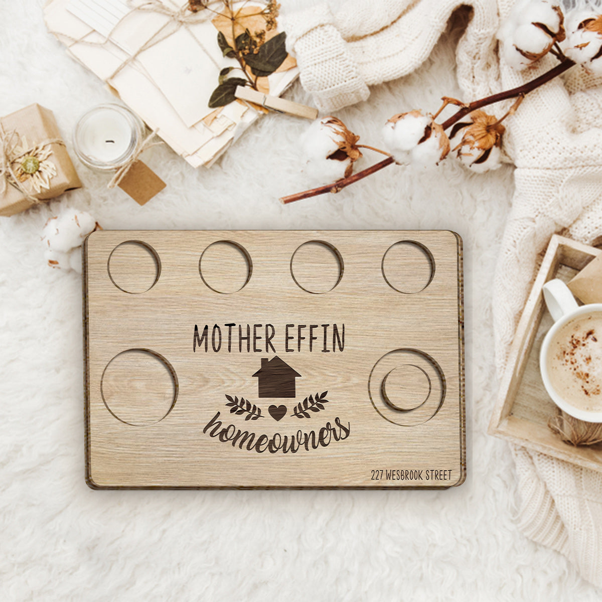 Plaque en bois personnalisée « Mère Effin Houseowner » (2 couches)