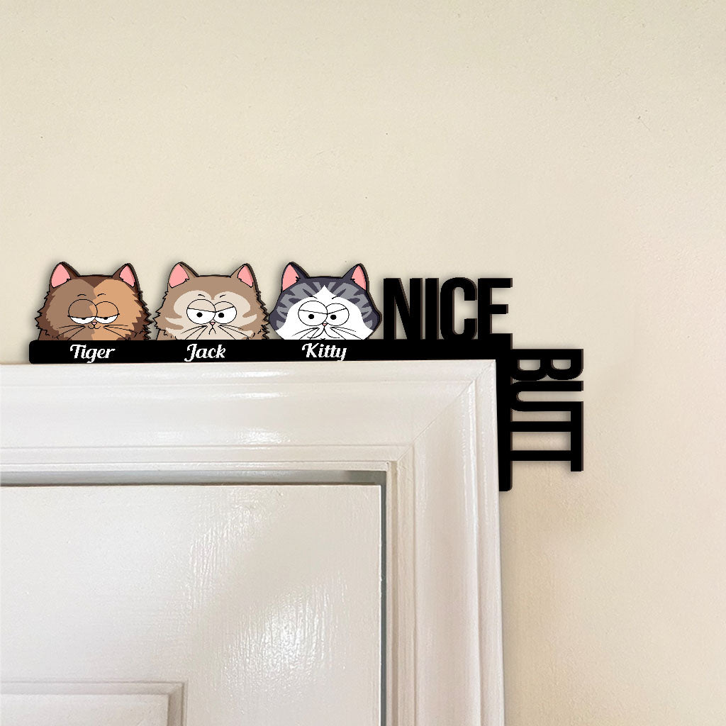 Joli derrière - Décoration personnalisée pour cadre de porte pour chat