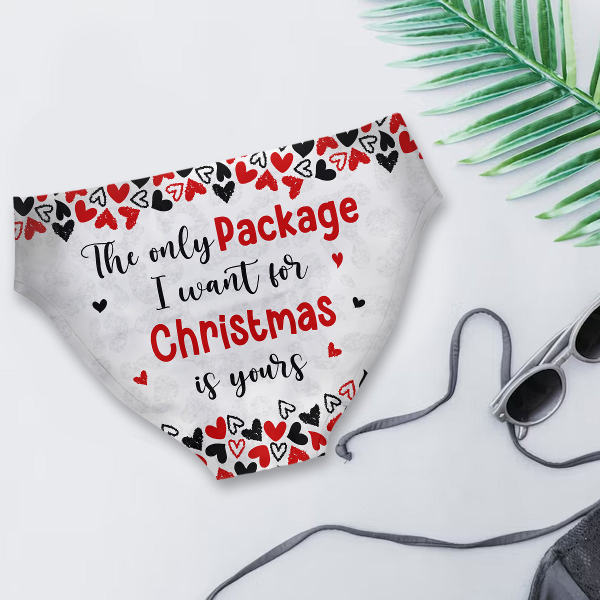 The Only Package I Want For Christmas Is Yours - Personalized Couple Women Briefs