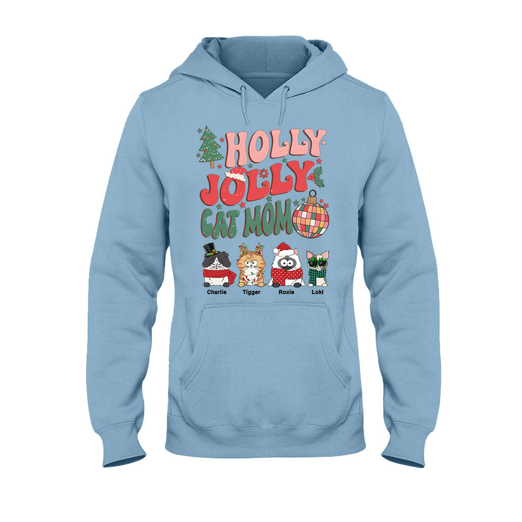 Fröhliche Katzen- und Hundemama – personalisiertes Katzen-T-Shirt und Hoodie