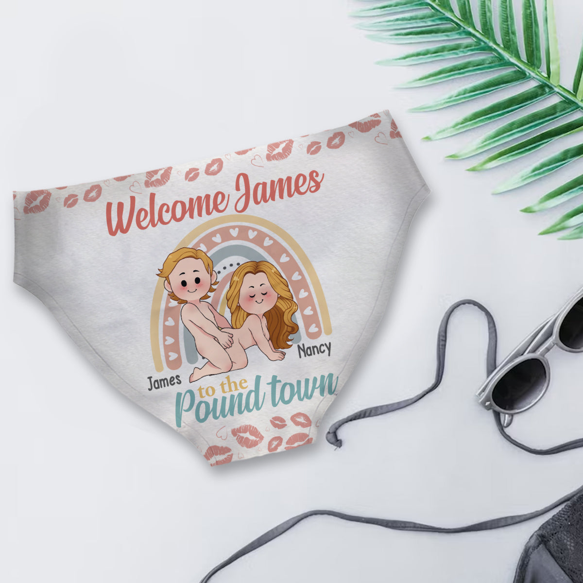 Welcome To The Pound Town Inappropriate Adult - Personalized Couple Women Briefs