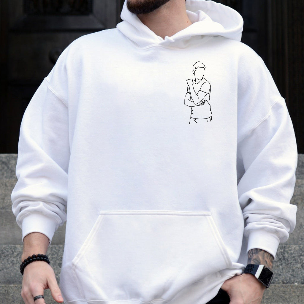 Custom Line Art - Personalized grandson Embroidered Hoodie