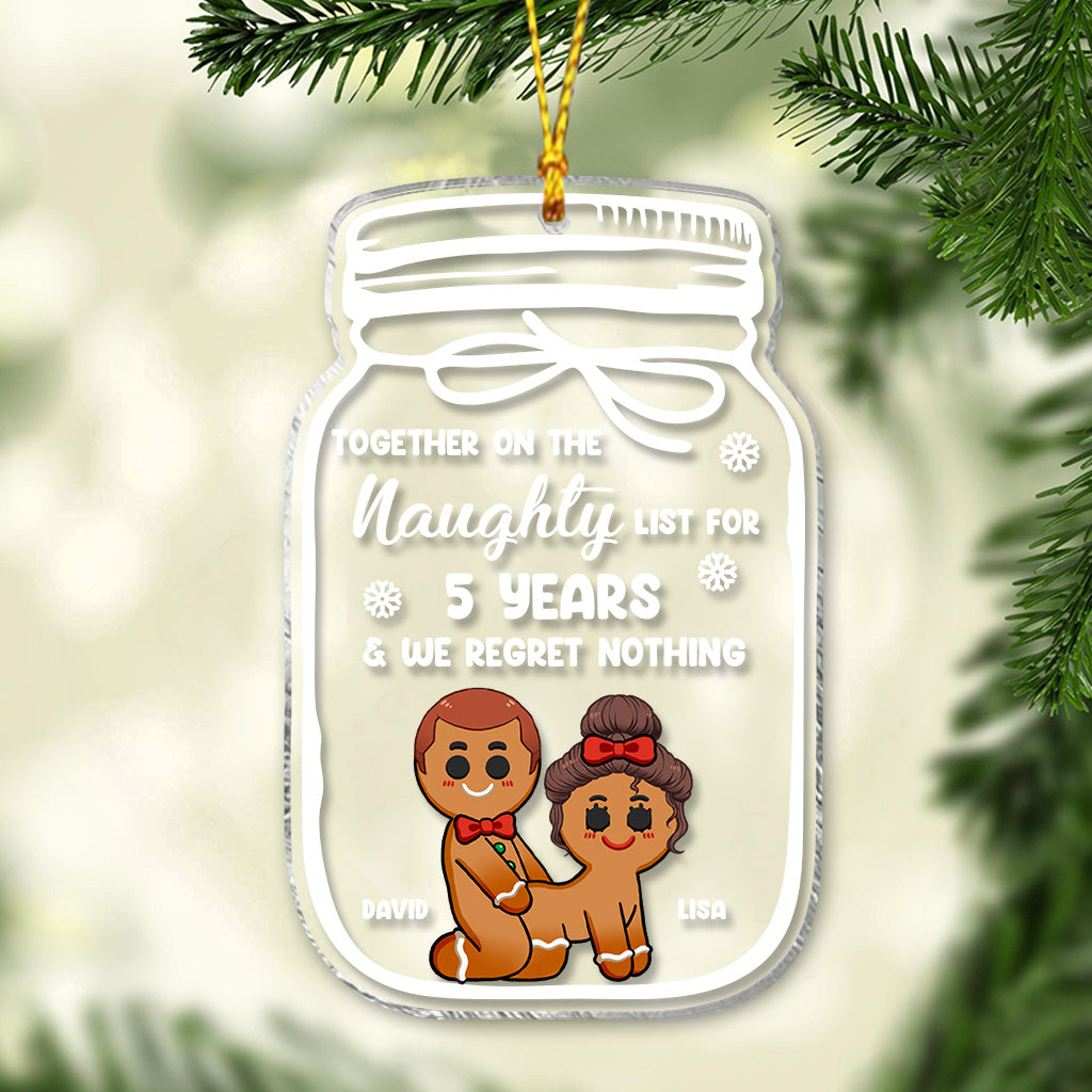 Together On The Naughty List For Years - Personalized Couple Ornament