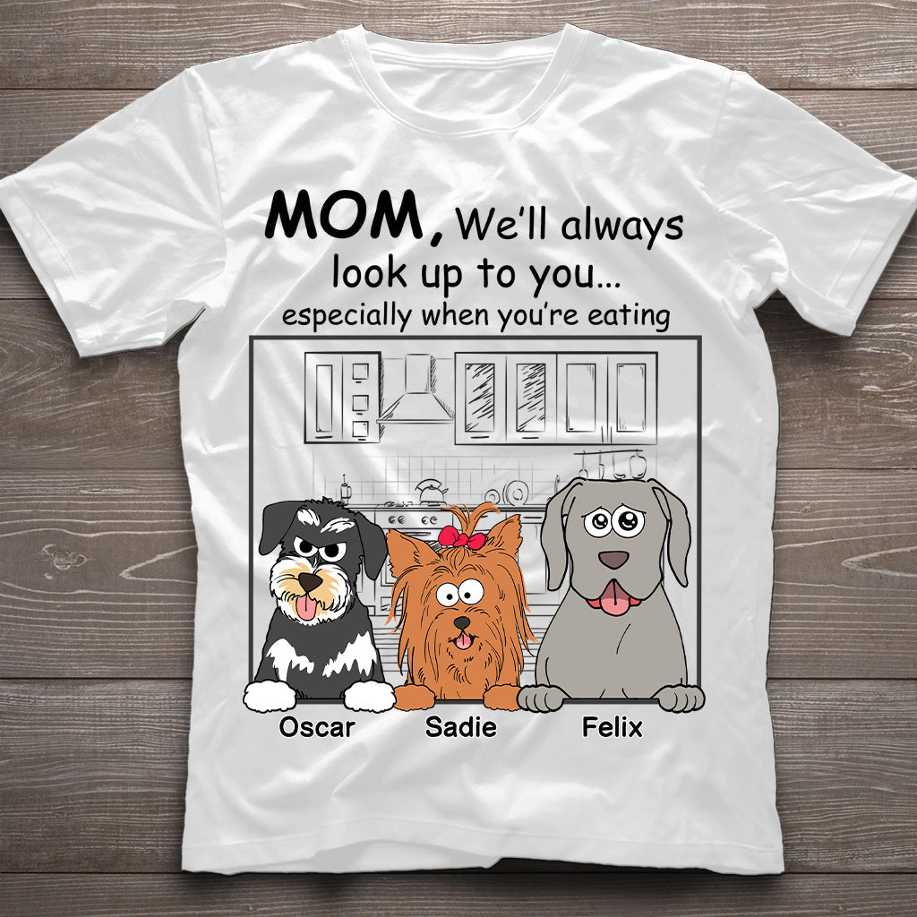 Ich werde immer zu dir aufschauen – personalisiertes Hunde-T-Shirt und Hoodie