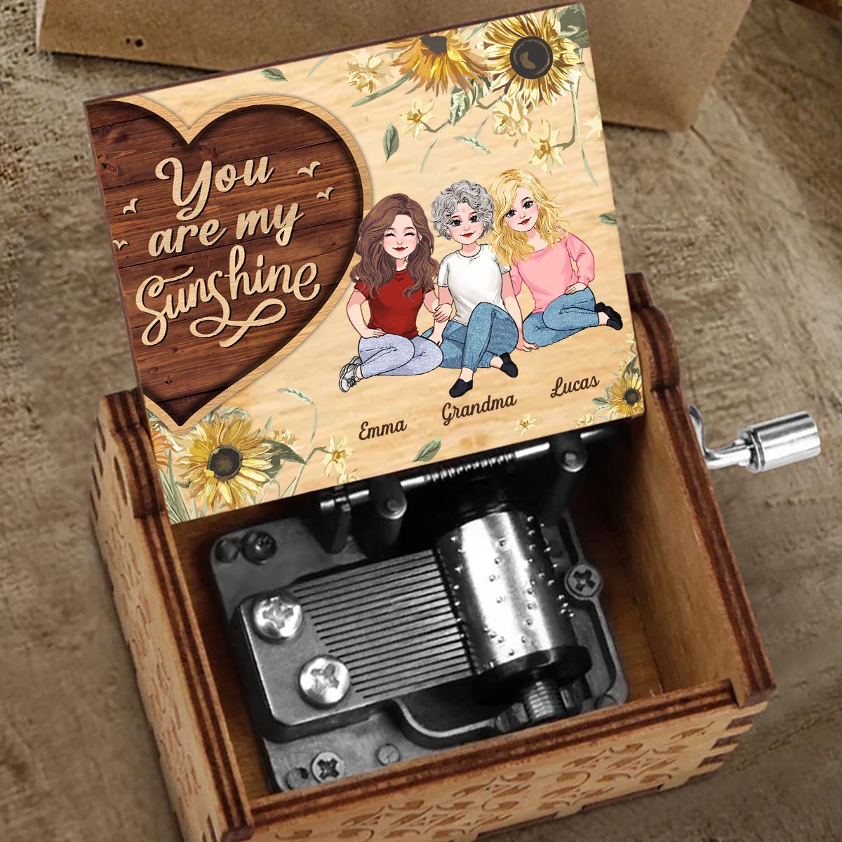 How Much You Mean - Gift for mom, grandma - Personalized Hand Crank Music Box