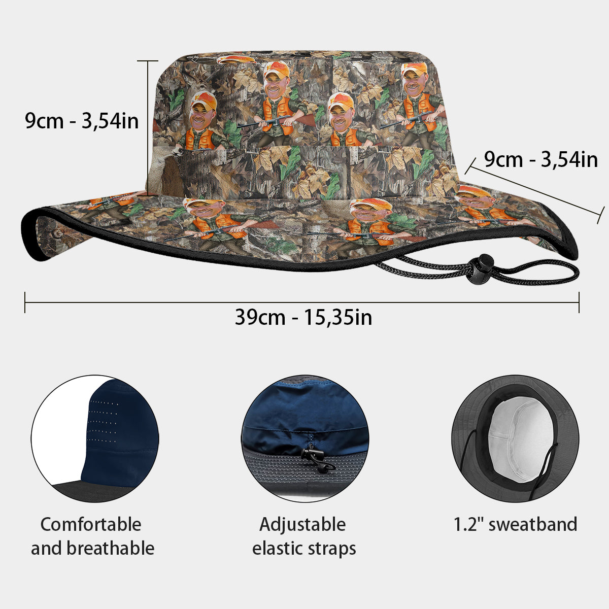 Photo Inserted Hunter - Personalized Hunting Boonie Hat