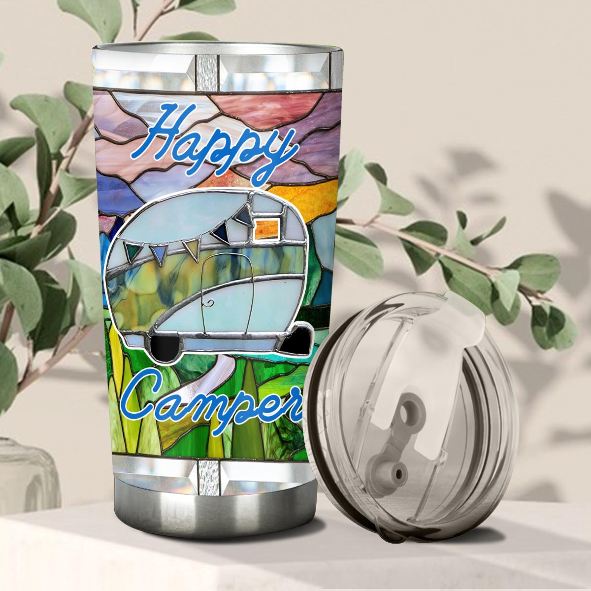 Happy Camper – Personalisierter Campingbecher