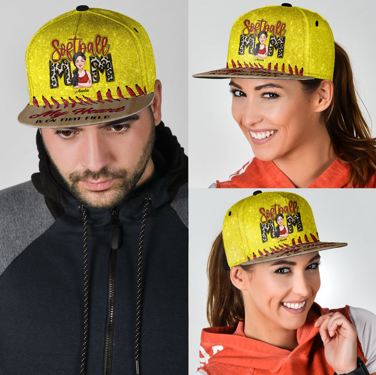 Softball-Liebe – Personalisierte Softball-Snapback-Jacke