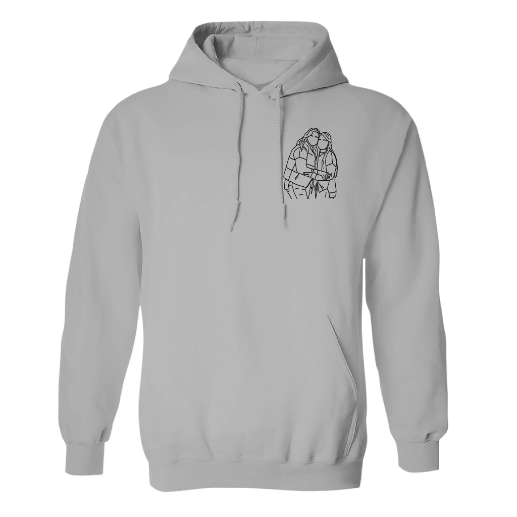 Sweat à capuche brodé personnalisé avec motif au trait - Bestie