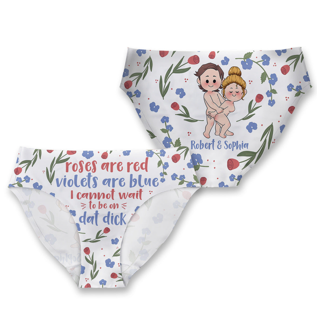 Roses Are Red Violets Are Blue - Personalized Couple Women Briefs