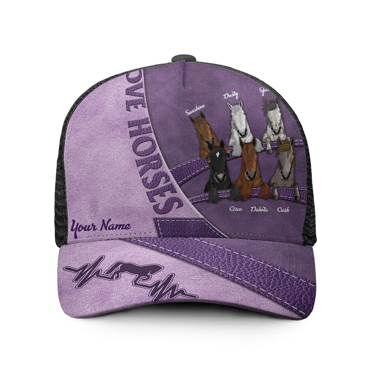 Casquette de camionneur personnalisée « Amoureux des chevaux »