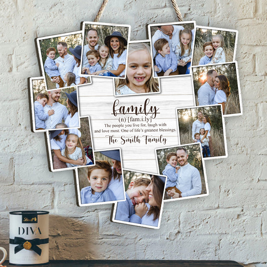 Family The People You Live For - Personalized Family Custom Shaped Wood Sign