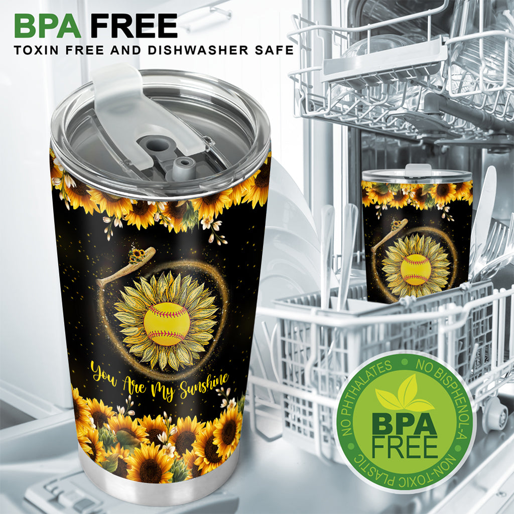 You Are My Sunshine - Personalized Softball Tumbler