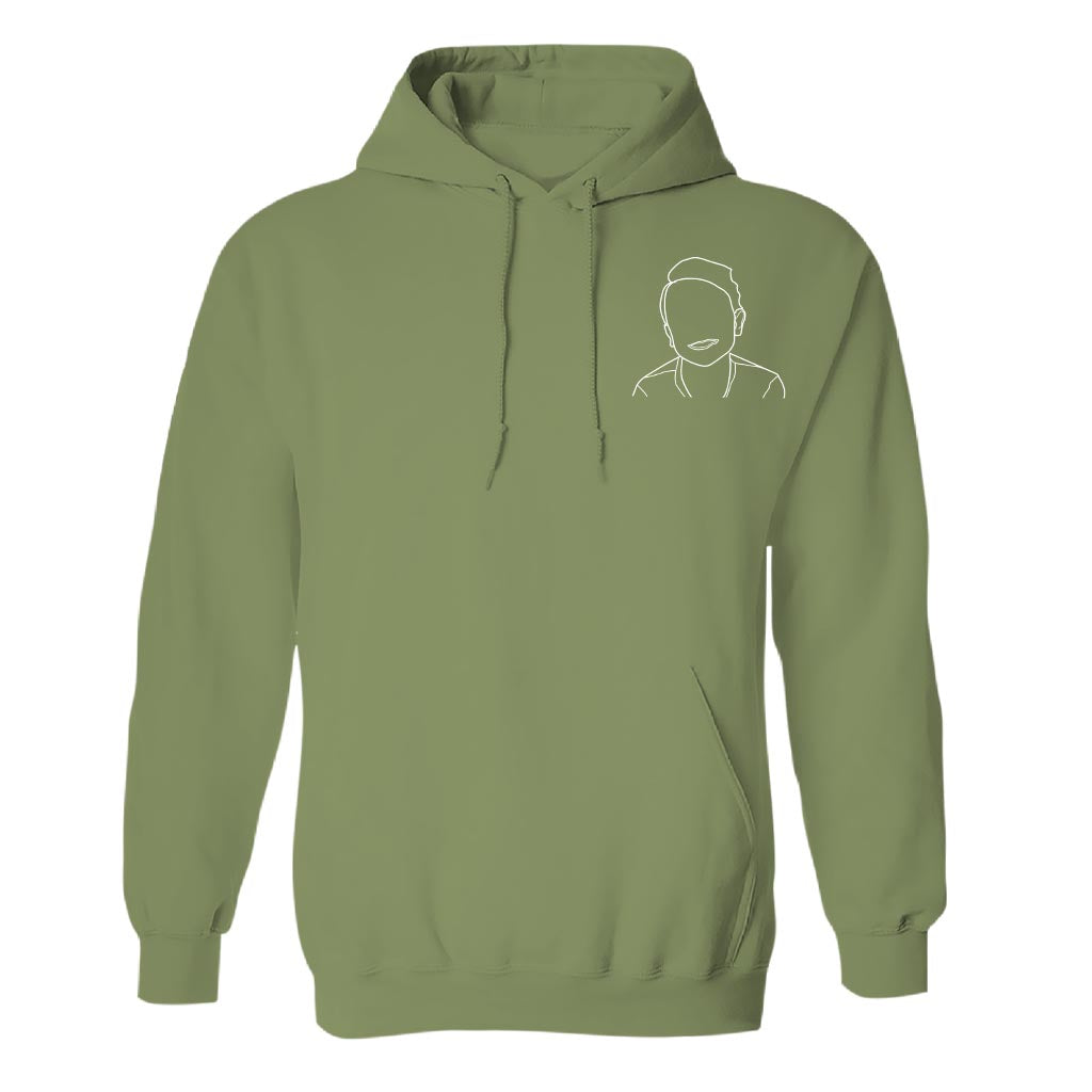 Individuelle Linienzeichnung – Personalisierter, bestickter Kinderhoodie