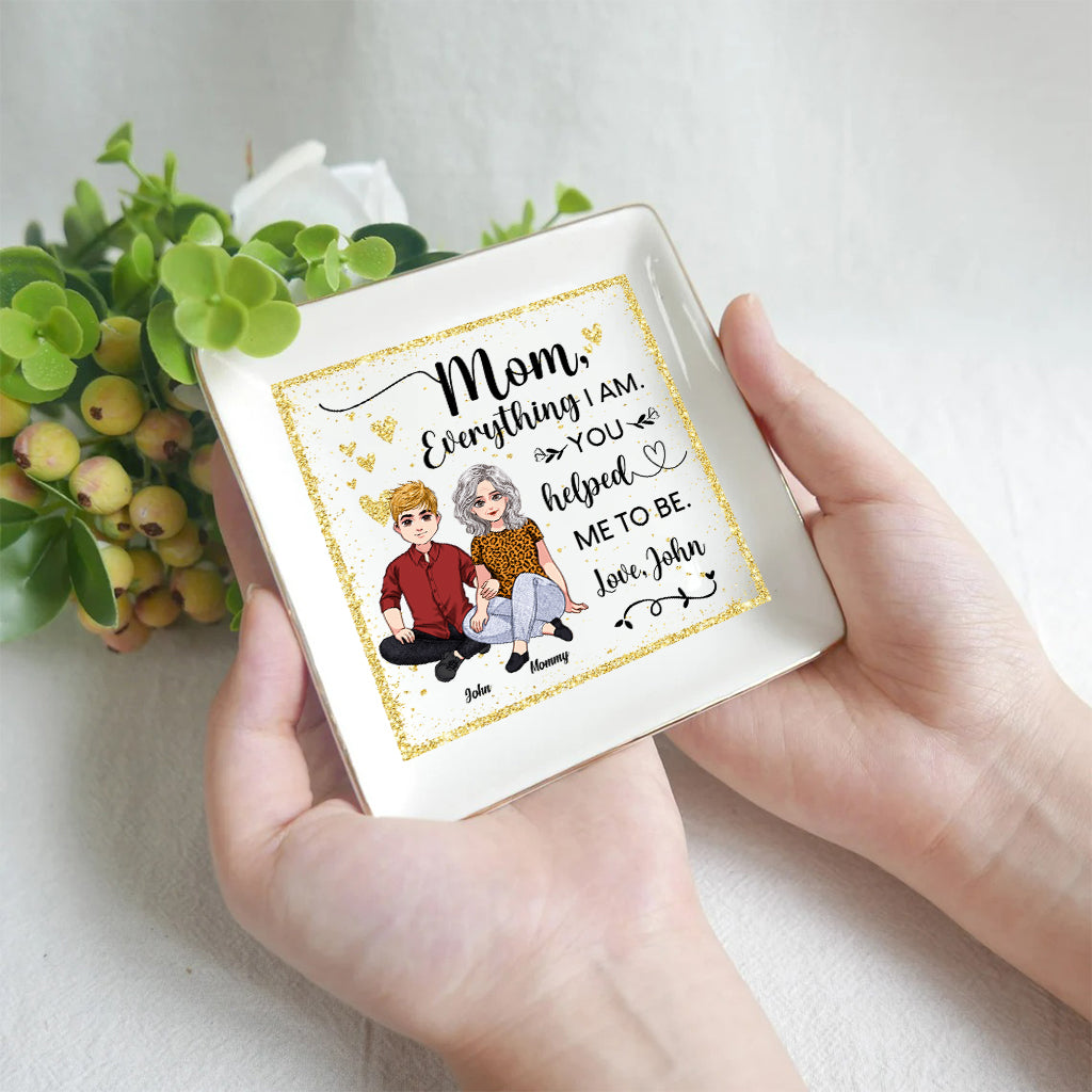 You Helped Me To Be - Personalized Mother Jewelry Dish