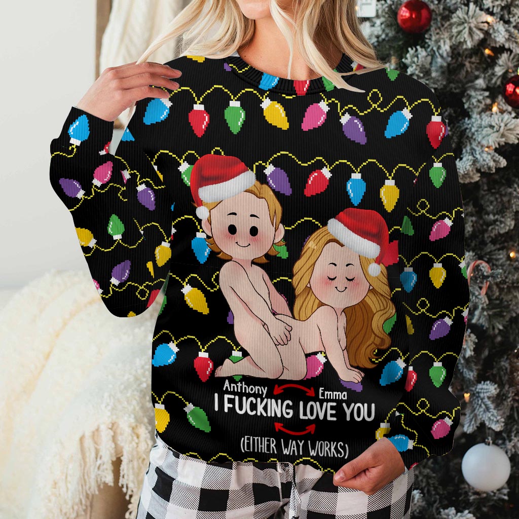 I Love You - Personalized Couple Ugly Sweater