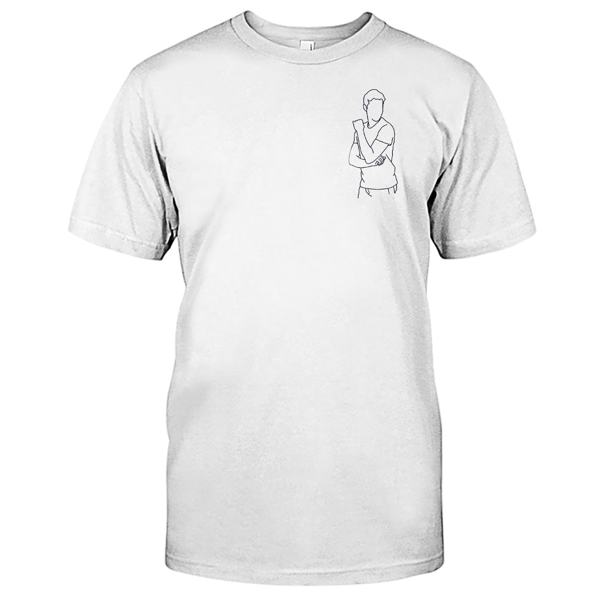T-shirt brodé personnalisé pour petit-fils - Illustration au trait