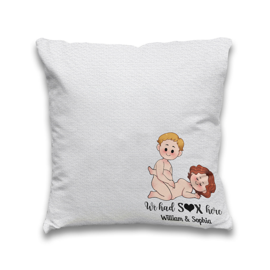 We Did It Here - Personalized Couple Throw Pillow