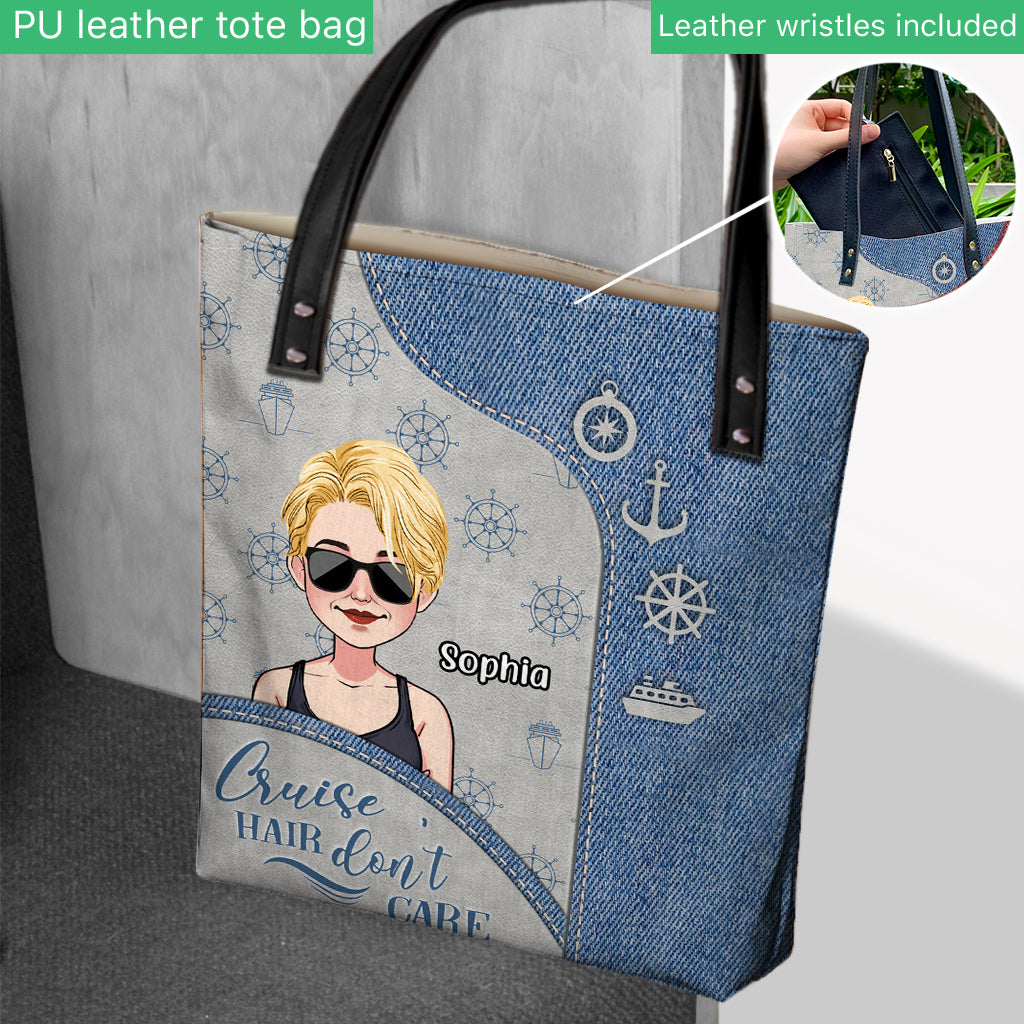 Cruise Hair Don't Care - Personalized Cruising Tote Bag