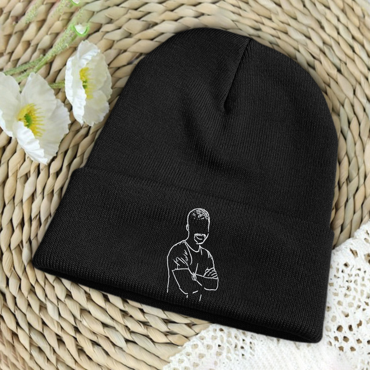 Bonnet brodé personnalisé avec photo - Bonnet brodé pour fils