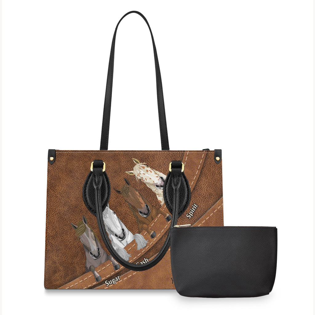 Love Horse - Sac à main en cuir personnalisé à motif cheval