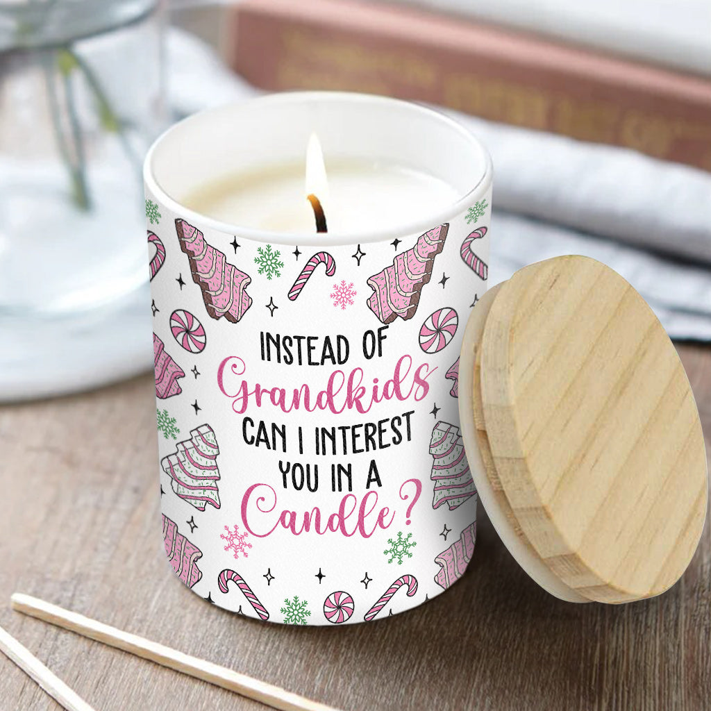 Instead Of Grandkids - Gift for mom - Personalized Candle With Wooden Lid