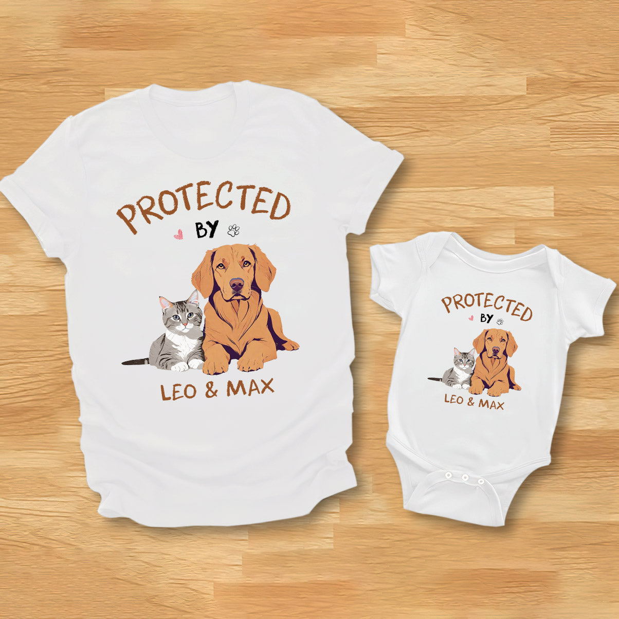 Photo de votre animal de compagnie dessinée personnalisée - Cadeau de naissance - Body bébé personnalisé