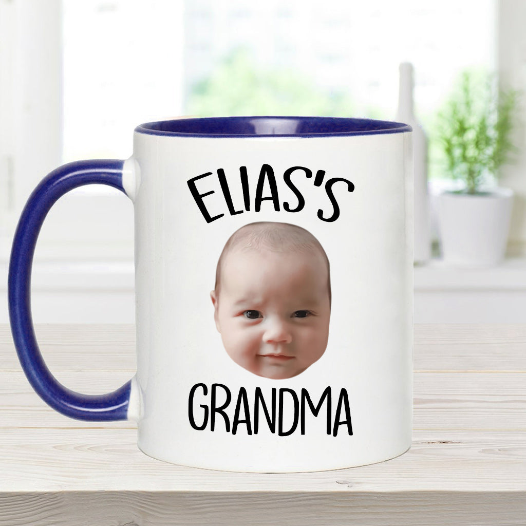 Individuell gestaltete Tasse mit Baby-/Kindergesicht – personalisierte Tasse mit Neugeborenen-Akzent