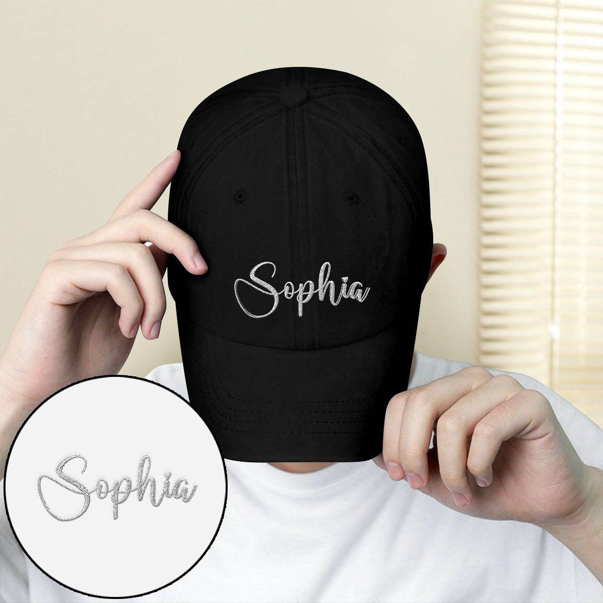 Personalisierte, bestickte klassische Kappe für die Enkelin – individueller Name erforderlich