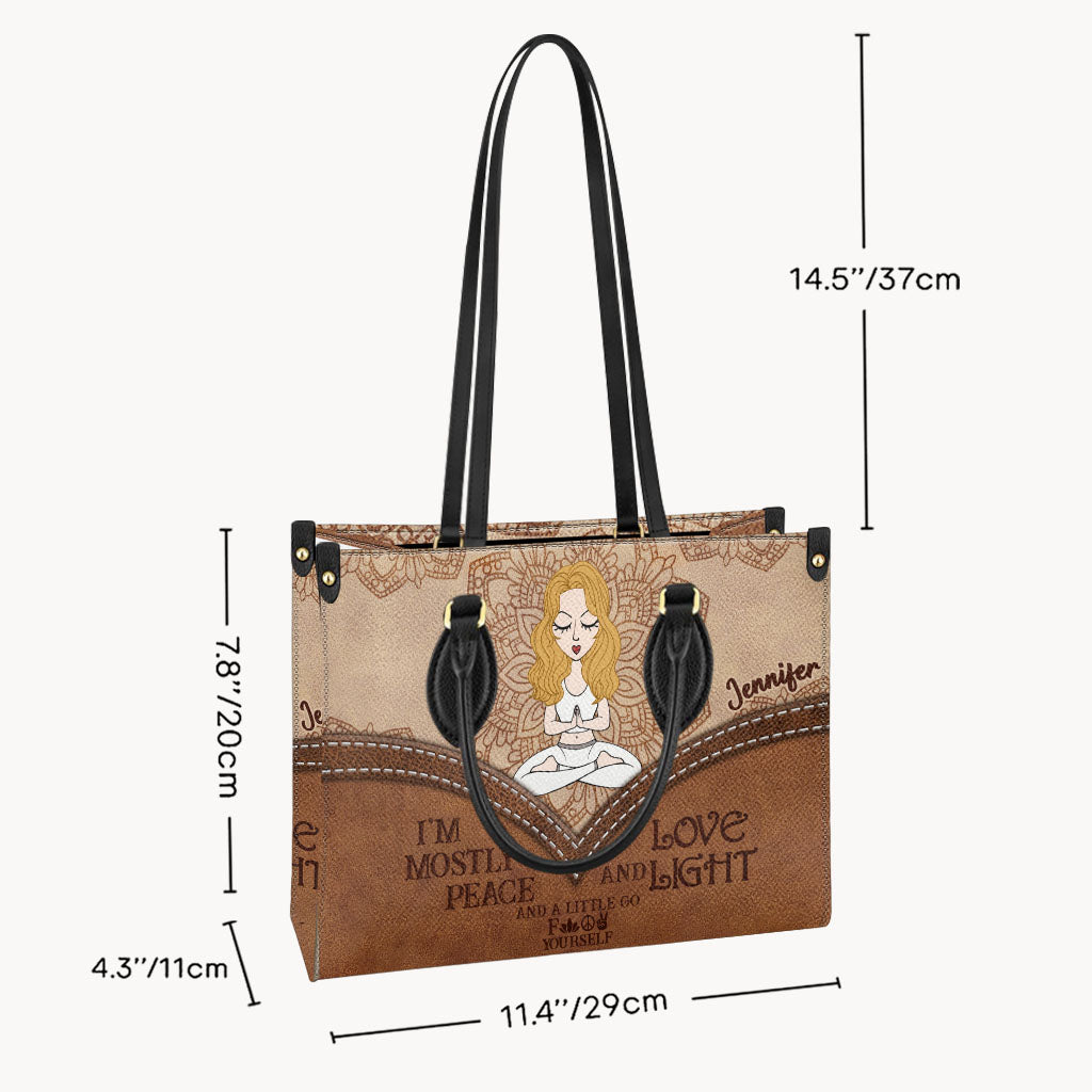 Je suis surtout la paix - Sac à main de yoga personnalisé en cuir