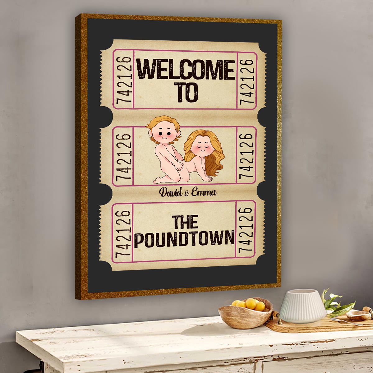 Welcome To The Poundtown Inappropriate Adult - Personalized Couple Canvas And Poster