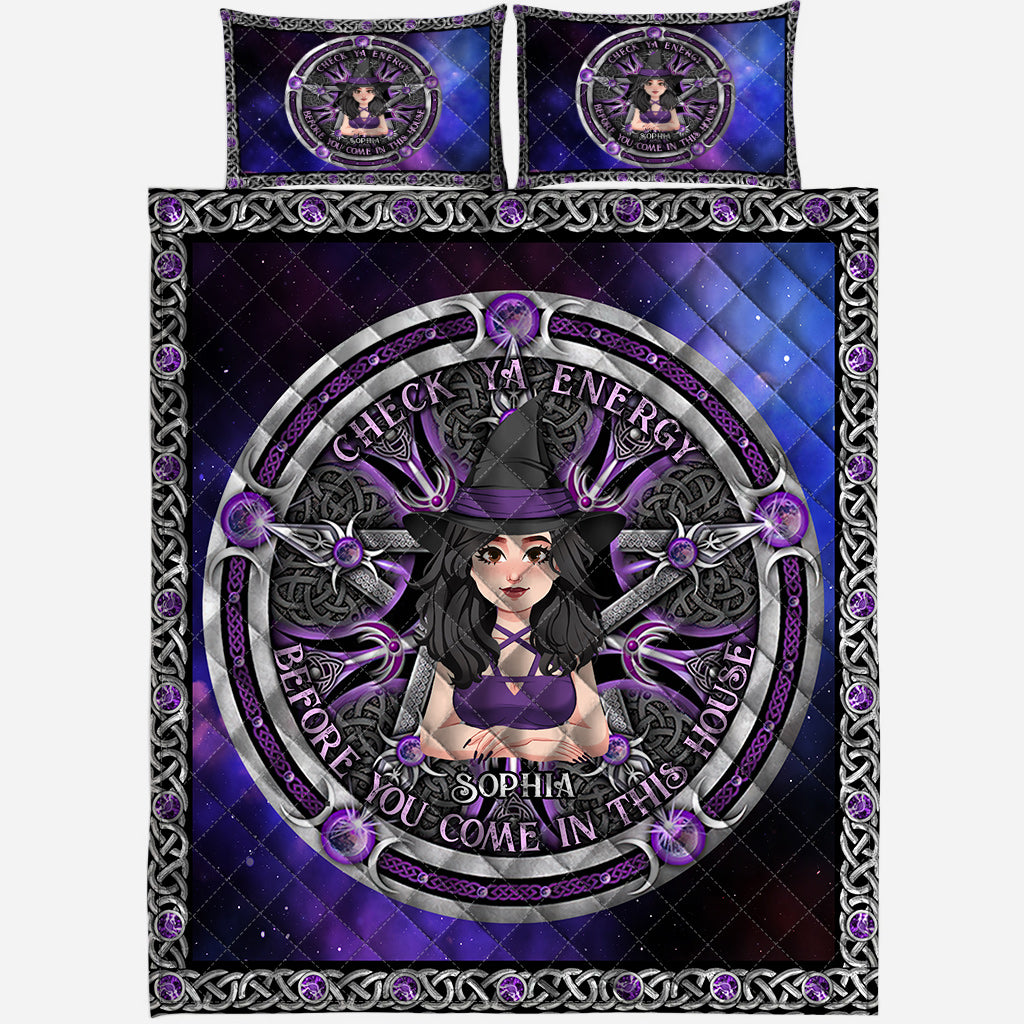 Check Ya Energy - Personalized Witch Quilt Set