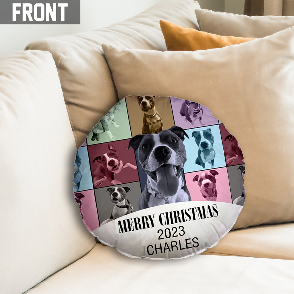 Merry Christmas Version - Personalized Dog Shaped Pillow