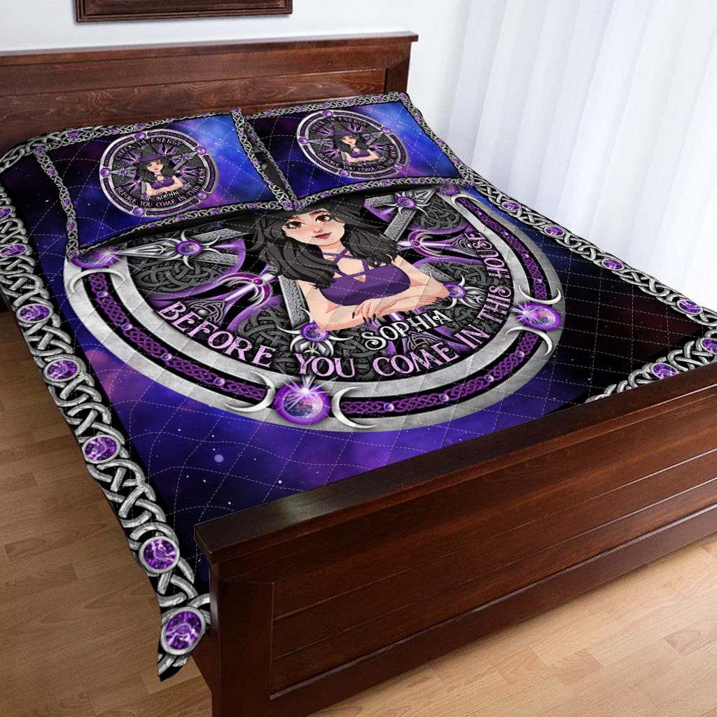 Check Ya Energy - Personalized Witch Quilt Set
