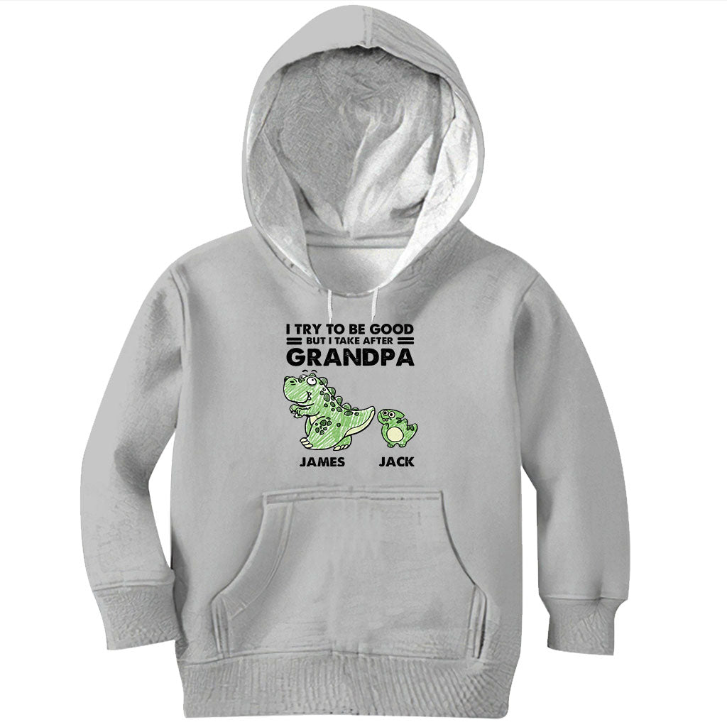 Ich bin ganz nach meiner Oma/meinem Opa gekommen – Geschenk für Opa – Personalisiertes T-Shirt und Hoodie