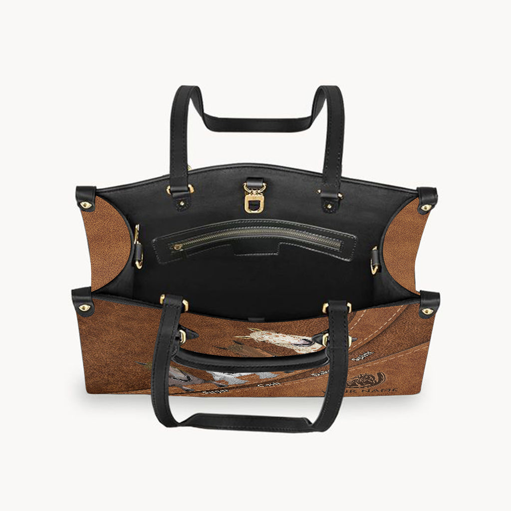 Love Horse - Sac à main en cuir personnalisé à motif cheval