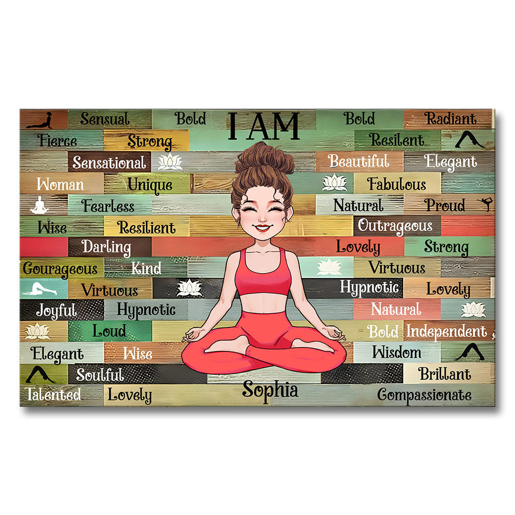 Ich bin – Personalisierte Yoga-Leinwand und Poster