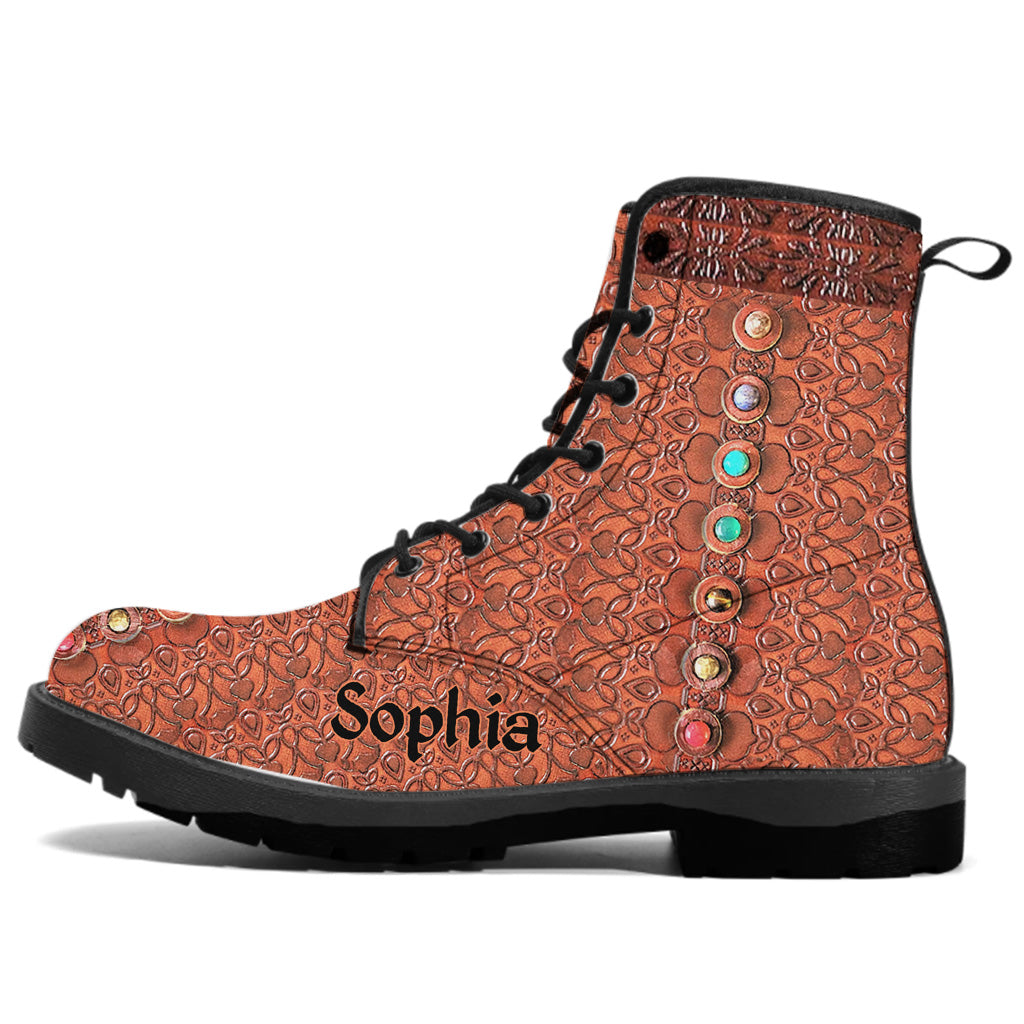 Namaste - Bottes de yoga en cuir personnalisées