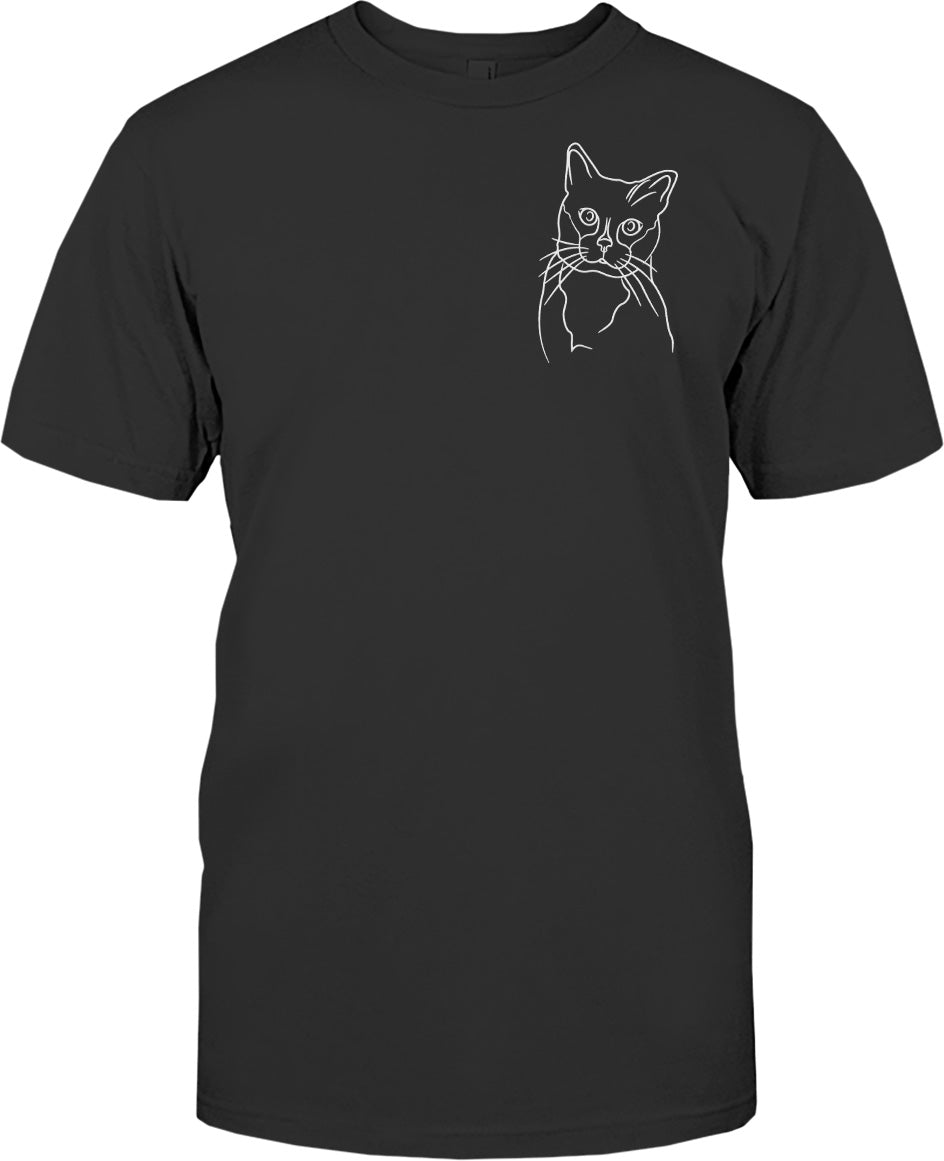 T-shirt brodé personnalisé avec motif de chat