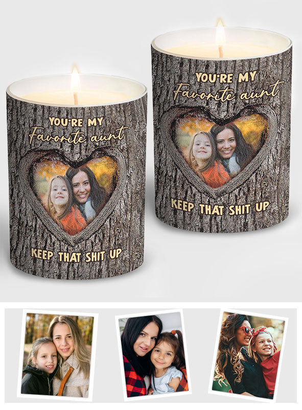 Tu es ma tante préférée - Cadeau pour tante - Bougie personnalisée avec couvercle en bois
