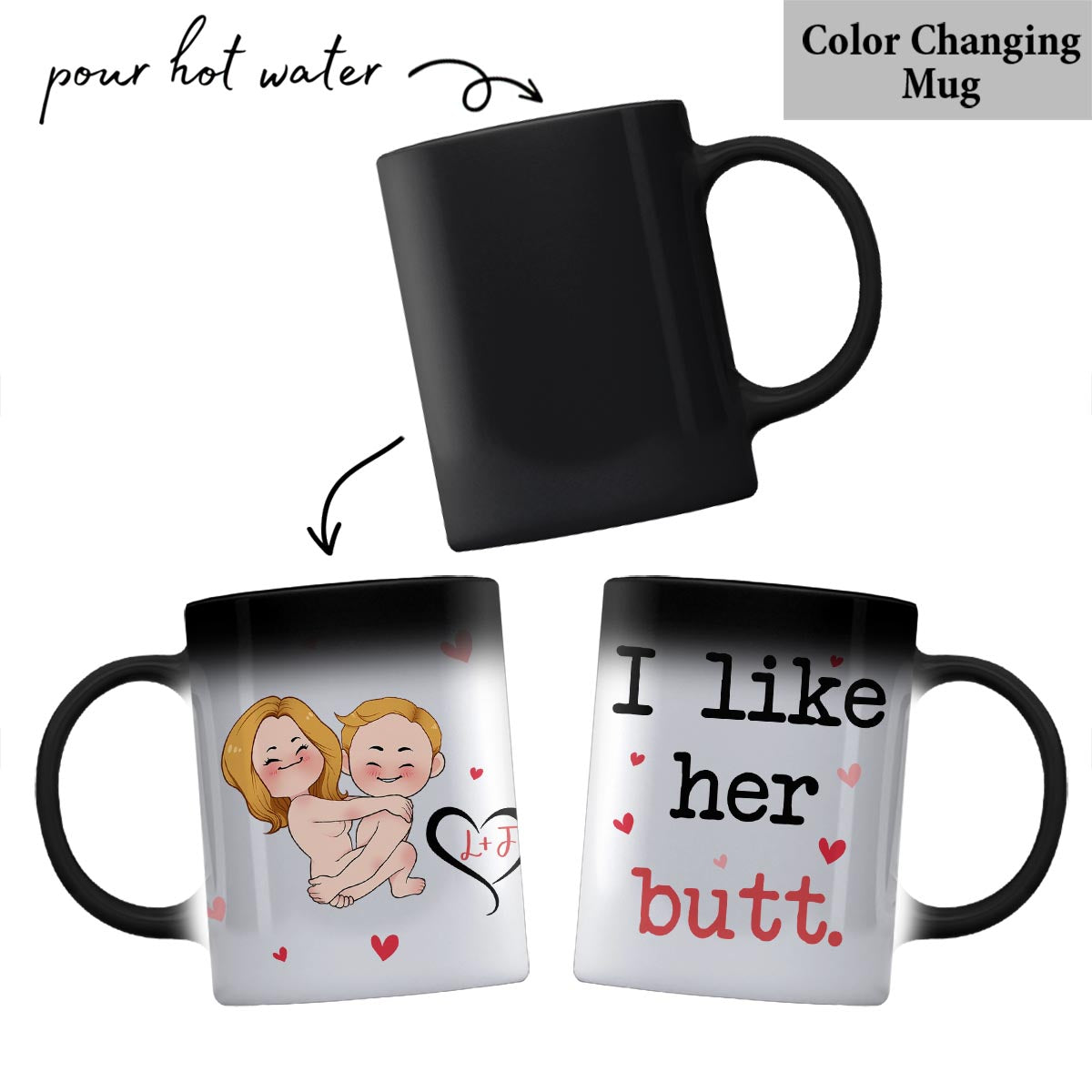 I Like His Beard I Like Her Butt - Personalized Couple Mug